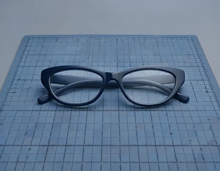 Cat eye glasses frames laid out for wholesale size review